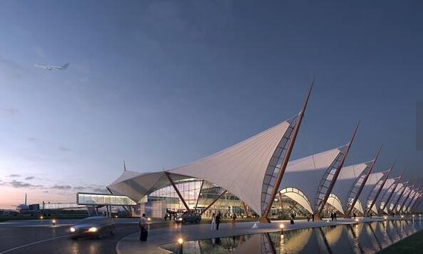 「賞析」整體鋼索膜結(jié)構(gòu)國(guó)內(nèi)首創(chuàng)，岳陽(yáng)三荷機(jī)場(chǎng)航站樓面世！