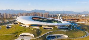 雙層PTFE膜結(jié)構(gòu)風(fēng)雨罩棚體系，衢州體育場(chǎng)